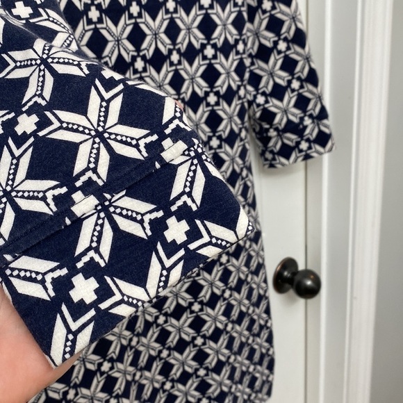 Hatley Geometric Print Shift Dress Geometric Print Small Navy Blue White Small - Picture 4 of 14